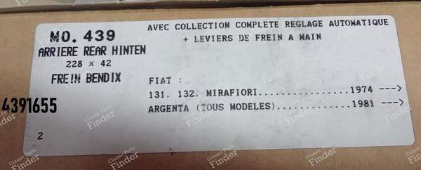Rear brake kit Fiat 131 1.3/1.6/1.8/2, diesel 2/2.5/super diesel CL L, 132 1.6/2 i/diesel - FIAT 131 - REO4391655- 2