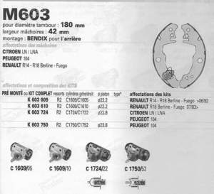 Rear brake shoes - PEUGEOT 104 / 104 Z - ls1394- thumb-2