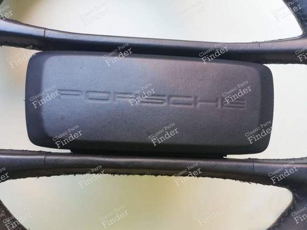 Black leather steering wheel - PORSCHE 924 - 1