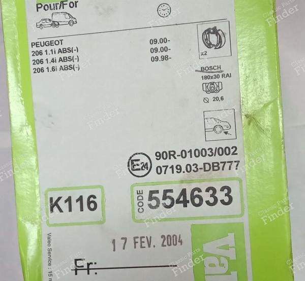 Kit freins arrière - PEUGEOT 206 - K116- 6