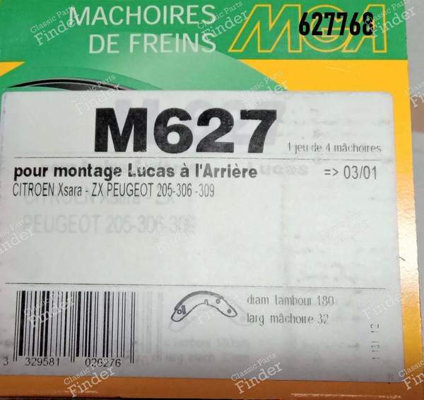 Rear brake kit - PEUGEOT 306 - 627768- 1