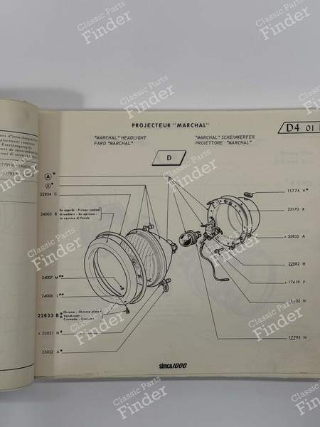 Contour des phares - SIMCA 900 / Simc'4 / 1000 / 1005 / 1006 / 1118 /Abarth 1150 - 22833B- 3