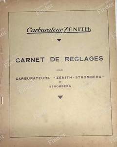 Zenith carburettor adjustment books - 1939 - AMILCAR Pégase