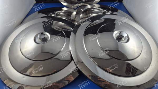 Jeu de 5 enjoliveurs de roues en inox - PEUGEOT 403 - 2