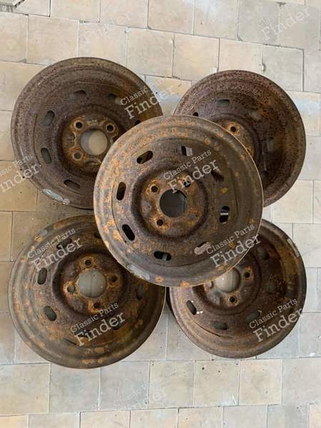 Original set of 5 pieces. Steel wheels for VW Super Beetle (produced after 1968) - VOLKSWAGEN (VW) Käfer / Beetle / Coccinelle / Escarabajo - 6