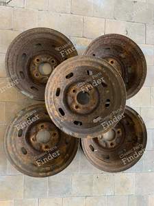 Original set of 5 pieces. Steel wheels for VW Super Beetle (produced after 1968) - VOLKSWAGEN (VW) Käfer / Beetle / Coccinelle / Escarabajo - thumb-6
