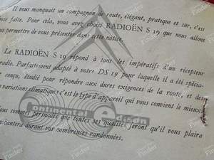 Genuine car radio Owner's manual - CITROËN DS / ID - Radioën S19- thumb-3