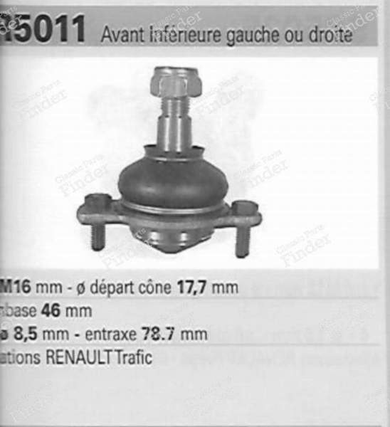 Pair of front lower ball joints, left and right - RENAULT Trafic - QSJ795S- 3