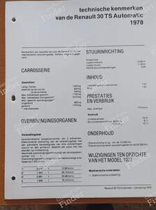 Technical Specifications Manual - Renault Model Lineup, 1978 - RENAULT 12 / Virage (R12) - thumb-6