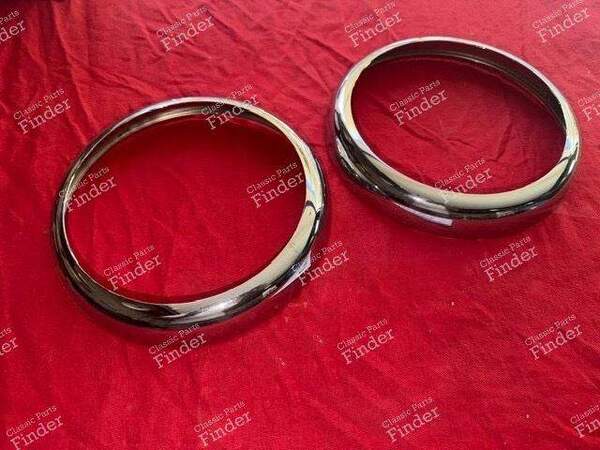 Pair of chrome headlight trim rings - PEUGEOT 203 - 0