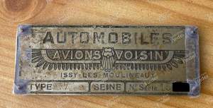 Herstellerschild - AVIONS VOISIN C7