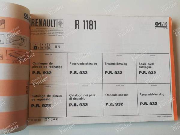 P.R. 932 - Spare parts catalog - RENAULT 6 (R6) - 7701429816- 3