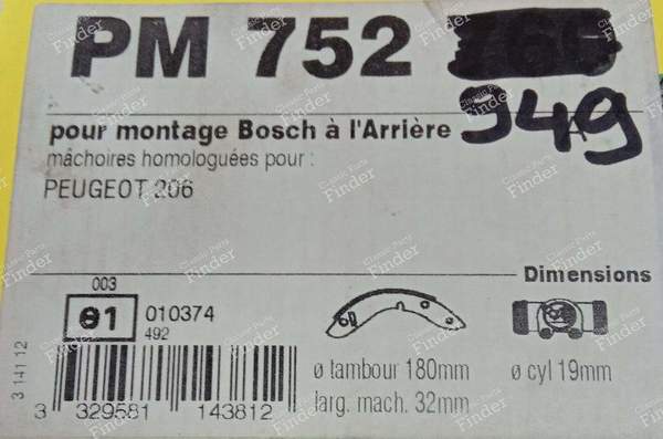 Kit freins arrière 206 1,6 boite auto, 1,9D, sans ABS - PEUGEOT 206 - PM752949- 3