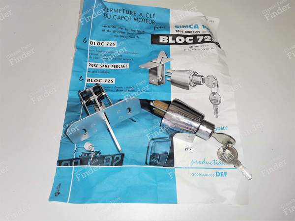 Closure hood - SIMCA 900 / Simc'4 / 1000 / 1005 / 1006 / 1118 /Abarth 1150 - Bloc 725