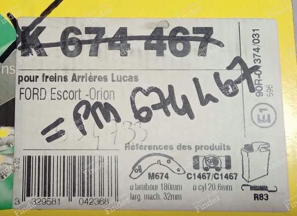 Ford Escort rear brake kit - FORD Escort / Orion (MK5 & 6) - 674467- 4