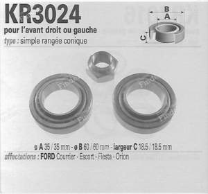 Front bearing kit right or left escort 1,1/1,3/1,4/1,6, XR3/XR3i, cosworth DOHC, Orion all models, Fiesta sedan, Courier - FORD Fiesta / Courier - RL0603- thumb-2