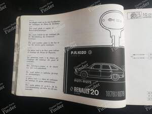 Manuel de pièces de rechange - PR1020, 3ème édition - RENAULT 20 / 30 (R20 / R30)