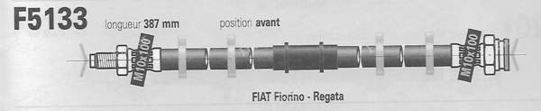 Pair of right and left front hoses - FIAT Ritmo / Regata - F5133- 1