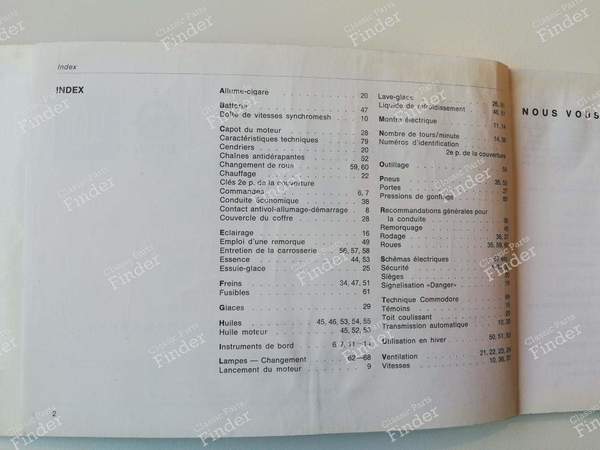 Service manual - OPEL Rekord (D) / Commodore (B) - 08980231- 1