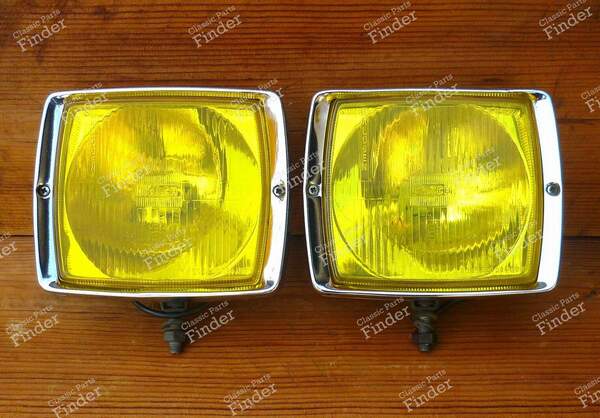 Pair of Classic Bosch 4583 Rectangular Yellow Fog lamps - MERCEDES BENZ SL (R107) - 4583- 0