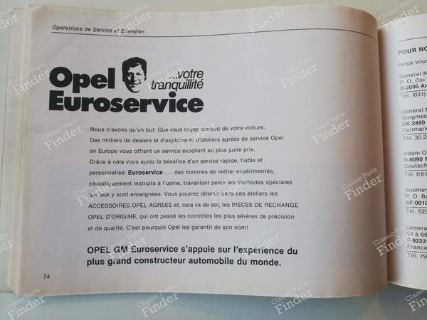 Wartungshandbuch - Monza - OPEL Rekord (E) / Commodore (C) / Senator (A) / Monza (A) - TS-1293 / 09294465- 6