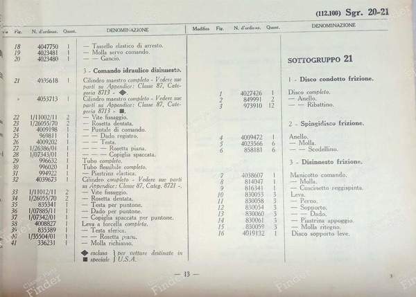 Spare parts catalog - FIAT 1800 / 2100 - 110.275- 7