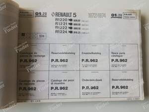 P.R. 962 - Spare parts catalog - RENAULT 5 / 7 (R5 / Siete) - PR962 / 7701437380- thumb-1