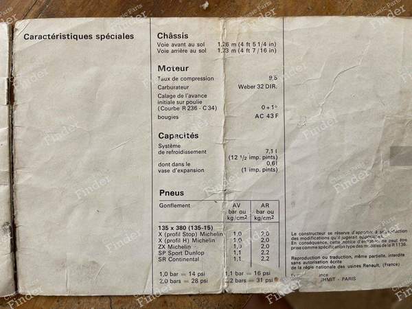 Renault 8 S original owner's manual - RENAULT 8 / 10 (R8 / R10) - 7701428046 ne159- 5