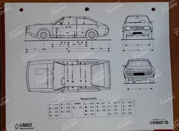Technical Specifications Manual - Renault Model Lineup, 1978 - RENAULT 12 / Virage (R12) - 5