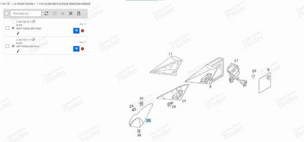 INNENABDECKUNG FÜR SPIEGEL - LINKE SEITE - MERCEDES BENZ E (W124) - A12472011119045- 3