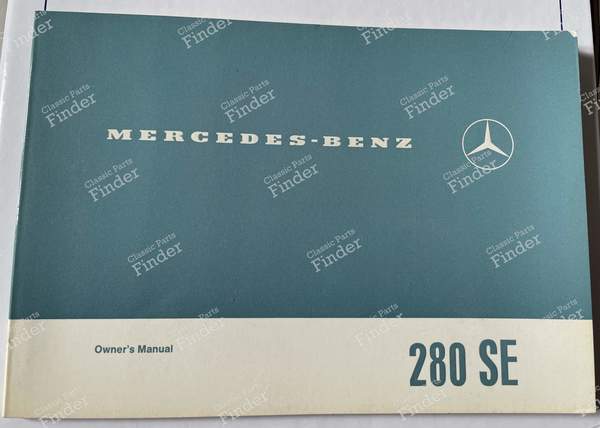 Owner's manual 280SE W108 - MERCEDES BENZ W108 / W109 - 1085843496- 0