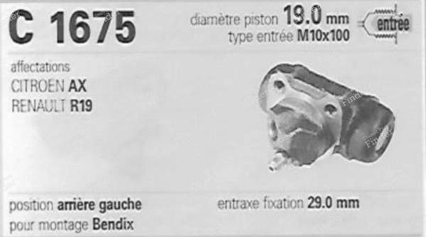 Pair of wheel cylinders - CITROËN AX - C1675/C1676- 1