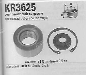 Pair of front right/left bearing kits - FORD Ka - SportKa - StreeKa - K11/20- thumb-1