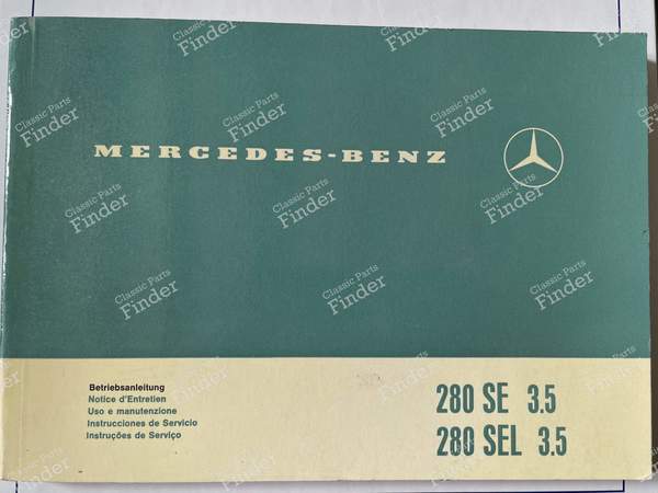 Service manual W108 280 SE(L) 3.5 - MERCEDES BENZ W108 / W109 - 1085845496- 0