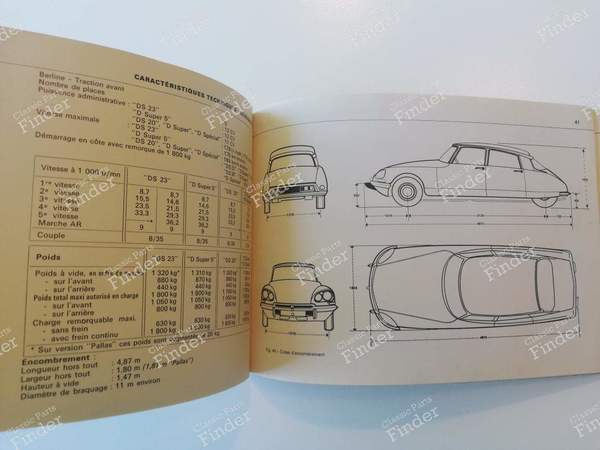 On-board manual - complete 'D range' (except IE) - CITROËN DS / ID - 07536 / ISBN 261751151001- 5
