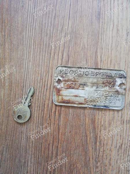 Plaque d'identification chassis - 15 SIX - CITROËN Traction Avant (7 / 11 / 15) - 1