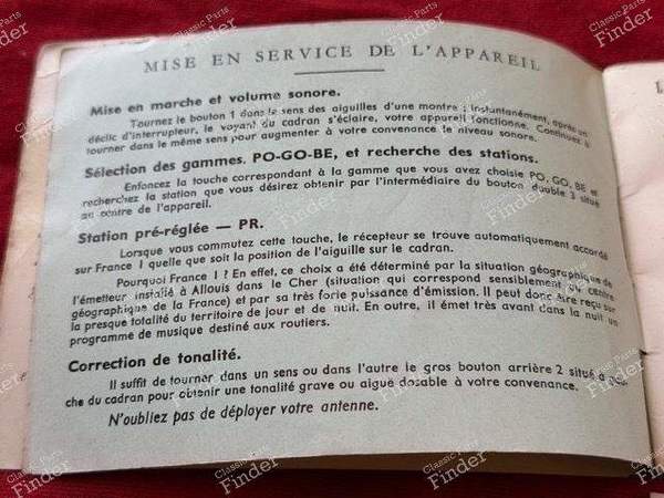 Genuine car radio Owner's manual - CITROËN DS / ID - Radioën S19- 5