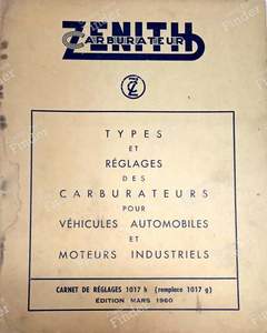 Zenith adjustment booklet - 1960 - CITROËN 2CV
