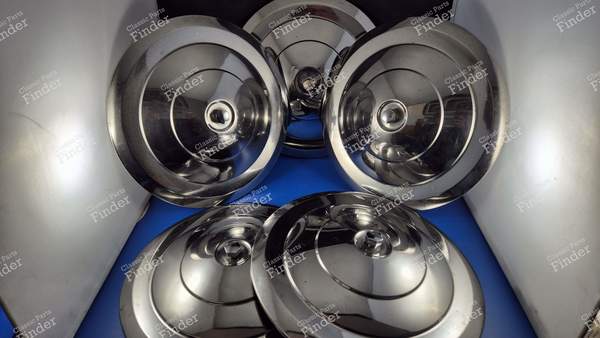 Jeu de 5 enjoliveurs de roues en inox - PEUGEOT 403 - 0