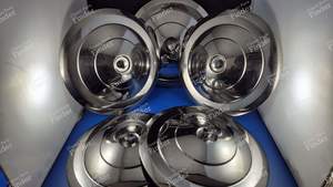 Jeu de 5 enjoliveurs de roues en inox - PEUGEOT 403