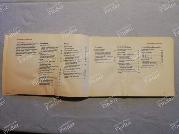 Manuel de bord - Classe S - MERCEDES BENZ S (W116) - A1165841396 / 6500 4720- 3