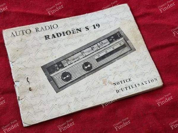 Genuine car radio Owner's manual - CITROËN DS / ID - Radioën S19- 0