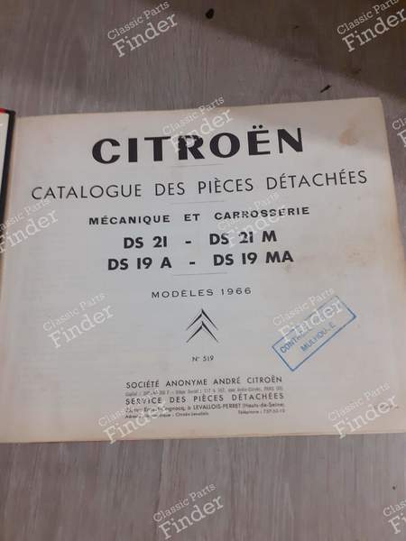 Ordner Ersatzteilkatalog - DS 21 und DS 19A - CITROËN DS / ID - 519- 1
