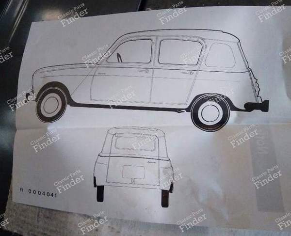 Aufkleber für Renault 4 Savane - RENAULT 4 / 3 / F (R4) - 7701202599- 0