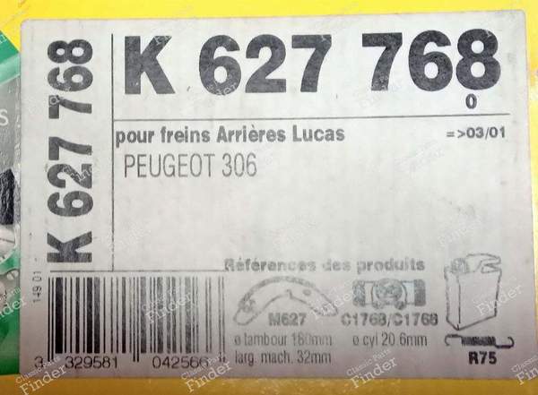 Rear brake kit - PEUGEOT 306 - 627768- 7