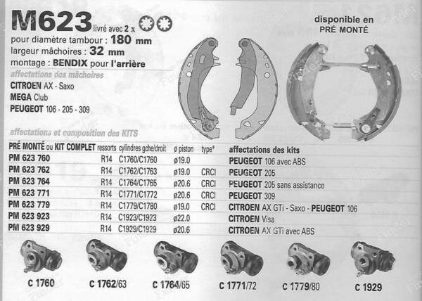 Rear brake kit - PEUGEOT 106 - REO6081941- 5
