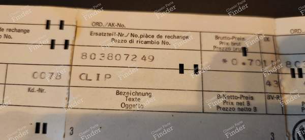 Zierleisten- / Leistenclips - AUDI 100 (C1) - 803-807-249- 2