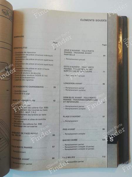 M.R. 243 - Reparaturanleitung 'Karosserie'. - RENAULT 9 / Alliance / Broadway / 11 / Encore (R9 / R11) - 7711073708- 3