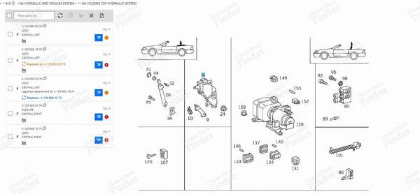 LOCK FOR HYDRAULIC FOLDING TOP - MERCEDES BENZ SL (R129) - A1298000374- 5