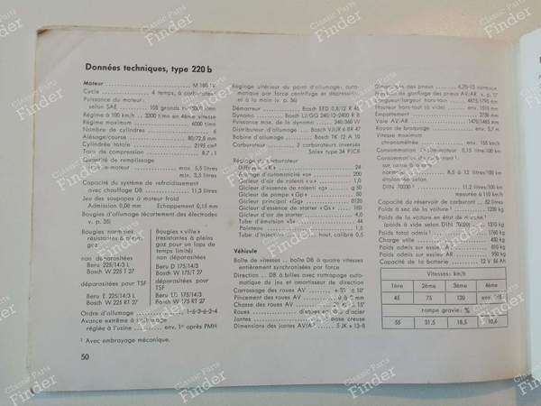 Instructions for use - MERCEDES BENZ W111 / W112 (Heckflosse) - 6440- 4